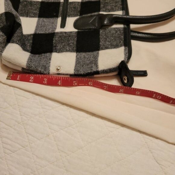 Weekender 2 piece set Black Plaid large tote small handbag - Picture 12 of 12